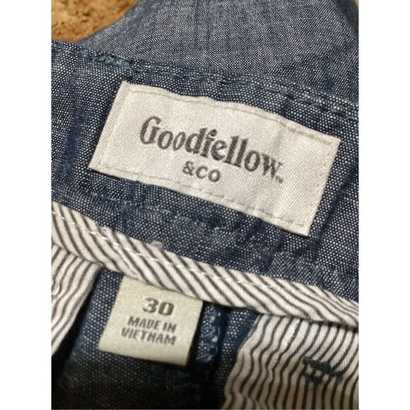 GOODFELLOWS Mens Chambray Shorts 30 - Picture 5 of 8